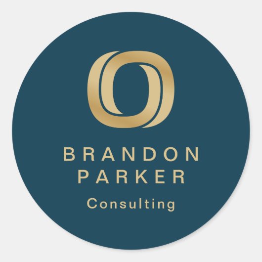 Eenvoudige Professional Gold-Logo op zee Ronde Sticker (Voorkant)