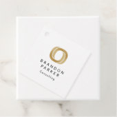 Eenvoudige Professional Gold-Logo op zwart Bedankjes Labels (In situ)