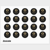 Eenvoudige Professional Gold-Logo op zwart Ronde Sticker (Vel)