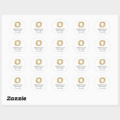 Eenvoudige Professional Gold-Logo op zwart Ronde Sticker (Vel)