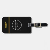 Eenvoudige Professional Logo Goud en Zwart Bagagelabel (Voorkant horizontaal)