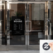 Eenvoudige Professional White op Black Business Ur Raamsticker (Kantoordeur)