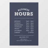 Eenvoudige Professional Wit op Grijze Werktijden Raamsticker (Vel)