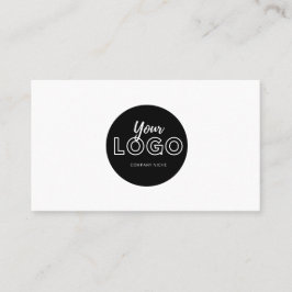 Eenvoudige Professional Zwart op Wit met Logo Visitekaartje