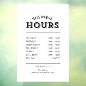 Eenvoudige Professional Zwart op Witte Werkuren Raamsticker (Vel 3)