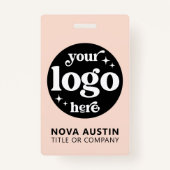 Eenvoudige Professionele Bedrijf Logo Personeel ID Badge (Achterkant)
