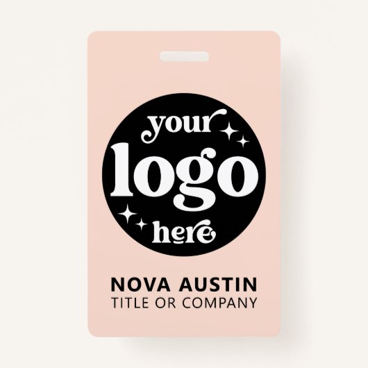 Eenvoudige Professionele Bedrijf Logo Personeel ID Badge (Achterkant)