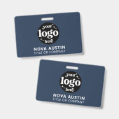 Eenvoudige Professionele Bedrijf Logo Personeel ID Badge (Front & Back)