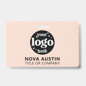 Eenvoudige Professionele Bedrijf Logo Personeel ID Badge (Back)