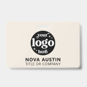 Eenvoudige Professionele Bedrijf Logo Personeel ID Badge (Front)