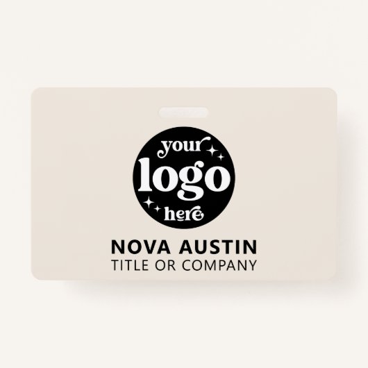 Eenvoudige Professionele Bedrijf Logo Personeel ID Badge (Achterkant)