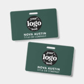 Eenvoudige Professionele Bedrijf Logo Personeel ID Badge (Front & Back)