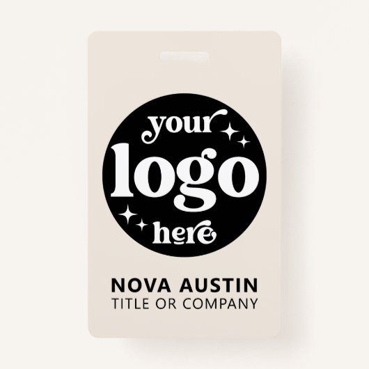 Eenvoudige Professionele Bedrijf Logo Personeel ID Badge (Voorkant)