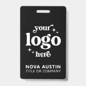 Eenvoudige Professionele Bedrijf Logo Personeel ID Badge (Back)