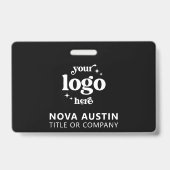 Eenvoudige Professionele Bedrijf Logo Personeel ID Badge (Back)
