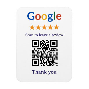 Eenvoudige professionele bedrijfs Google Review QR Magneet