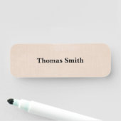 Eenvoudige professionele beige gestructureerde ach naamplaatje (In situ)