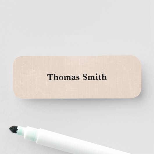 Eenvoudige professionele beige gestructureerde ach naamplaatje (In situ)