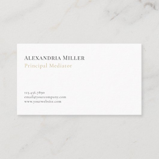 Eenvoudige professionele bemiddeling visitekaartje (Voorkant)