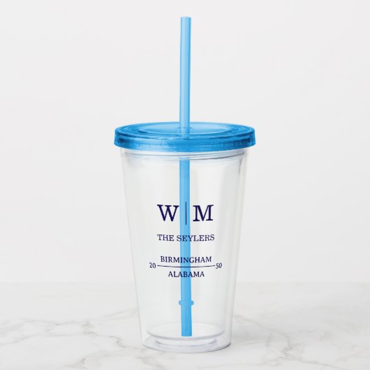 Eenvoudige professionele bevroren bruiloft acryl drinkbeker (Voorkant)