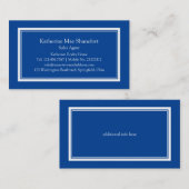 Eenvoudige Professionele Blauwe en Witte Grens Visitekaartje (Voorkant / Achterkant)