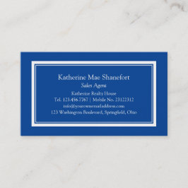 Eenvoudige Professionele Blauwe en Witte Grens Visitekaartje