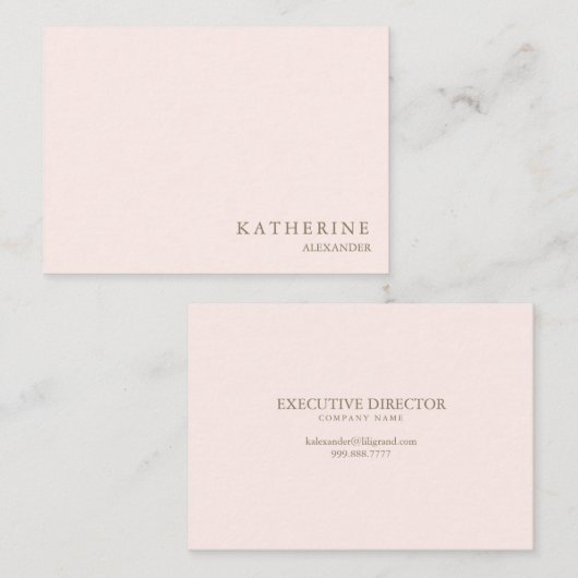 Eenvoudige & Professionele Blush & Goud Visitekaartje (Voorkant / Achterkant)