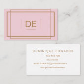 Eenvoudige Professionele Blush Roze en Brass Kleur Visitekaartje (Voorkant / Achterkant)