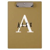 Eenvoudige Professionele Brons Monogram Naam + Ini Klembord (Voorkant)