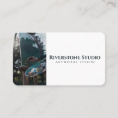 Eenvoudige Professionele Creatieve Donkergroen Ele Visitekaartje (Voorkant)