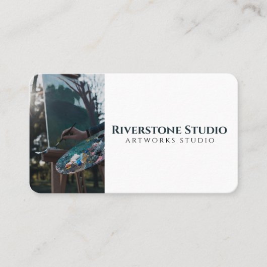 Eenvoudige Professionele Creatieve Donkergroen Ele Visitekaartje (Voorkant)