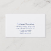 Eenvoudige professionele donkerblauwe witte visite visitekaartje (Achterkant)