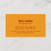 Eenvoudige professionele donkerrode oranje visitek visitekaartje (Achterkant)