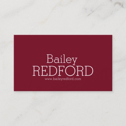 Eenvoudige professionele donkerrode witte visiteka visitekaartje (Voorkant)