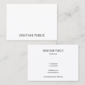 Eenvoudige professionele elegante moderne minimali visitekaartje (Voorkant / Achterkant)