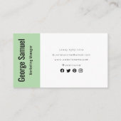 Eenvoudige Professionele Elegante Werknaam Functie Visitekaartje (Achterkant)
