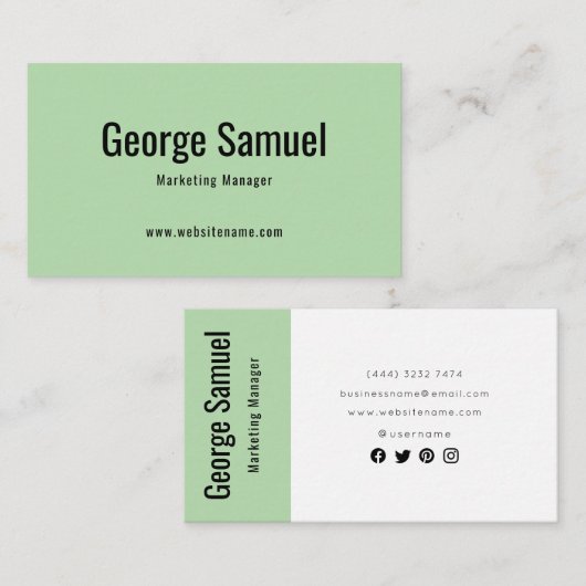 Eenvoudige Professionele Elegante Werknaam Functie Visitekaartje (Voorkant / Achterkant)