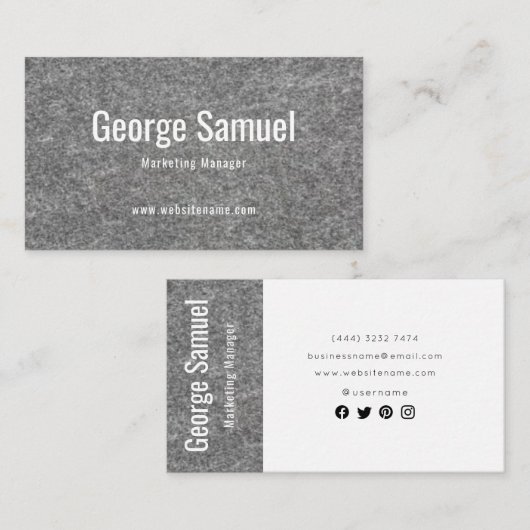 Eenvoudige Professionele Elegante Werknaam Functie Visitekaartje (Voorkant / Achterkant)