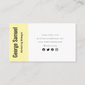 Eenvoudige Professionele Elegante Werknaam Functie Visitekaartje (Achterkant)