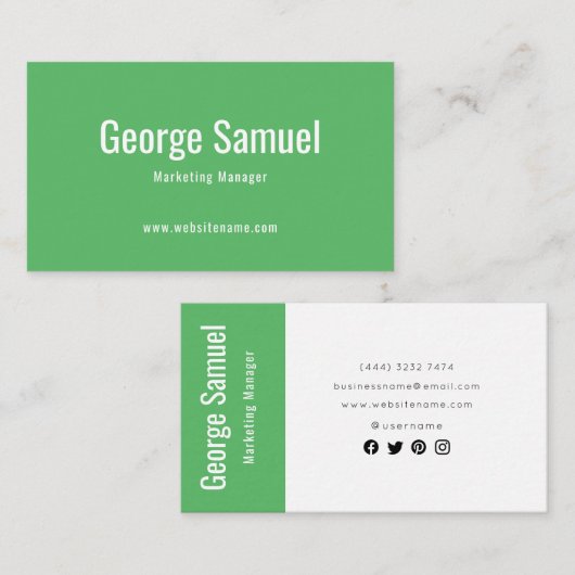 Eenvoudige Professionele Elegante Werknaam Functie Visitekaartje (Voorkant / Achterkant)