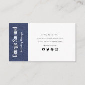 Eenvoudige Professionele Elegante Werknaam Functie Visitekaartje (Achterkant)
