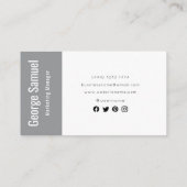 Eenvoudige Professionele Elegante Werknaam Functie Visitekaartje (Achterkant)