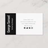 Eenvoudige Professionele Elegante Werknaam Functie Visitekaartje (Achterkant)