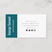 Eenvoudige Professionele Elegante Werknaam Functie Visitekaartje (Achterkant)