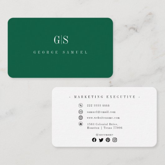 Eenvoudige Professionele Elegante Werknaam Functie Visitekaartje (Voorkant / Achterkant)