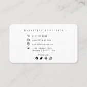 Eenvoudige Professionele Elegante Werknaam Functie Visitekaartje (Achterkant)