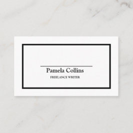 Eenvoudige professionele elegante zwart-wit visitekaartje