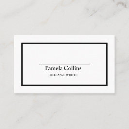 Eenvoudige professionele elegante zwart-wit visitekaartje