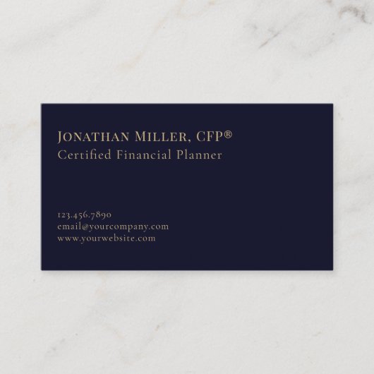 Eenvoudige professionele financieel adviseur Consu Visitekaartje (Voorkant)