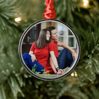 Eenvoudige professionele foto Premium Rond Metalen Ornament